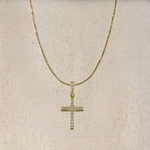 18K Gold Fill Cubic Zirconia Cross on Chain