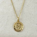 18K Gold Fill St Christopher Medal on Chain