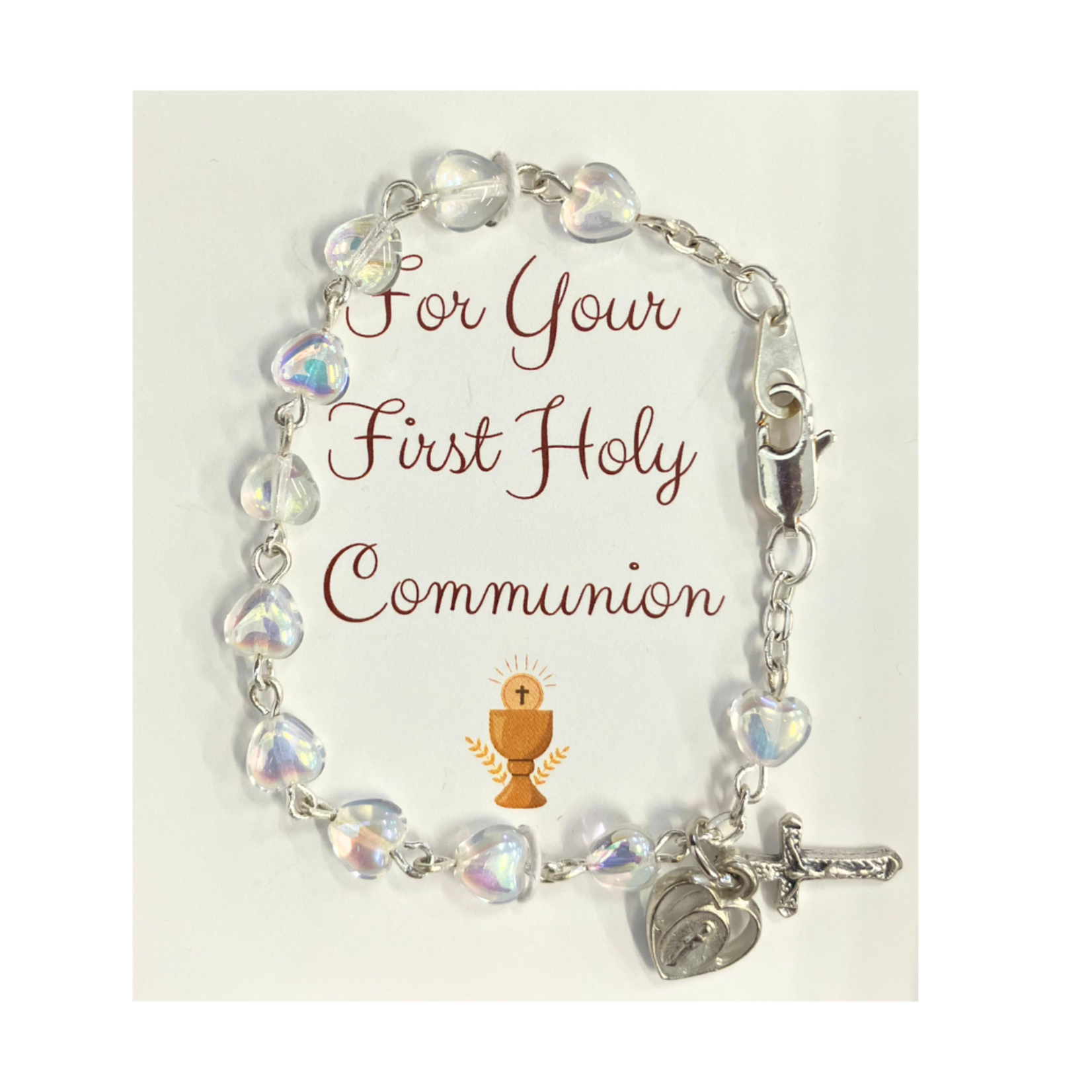 Crystal Heart Bead Bracelet for Girls