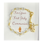 Girl's Rosary Bracelet Crystal and Gold