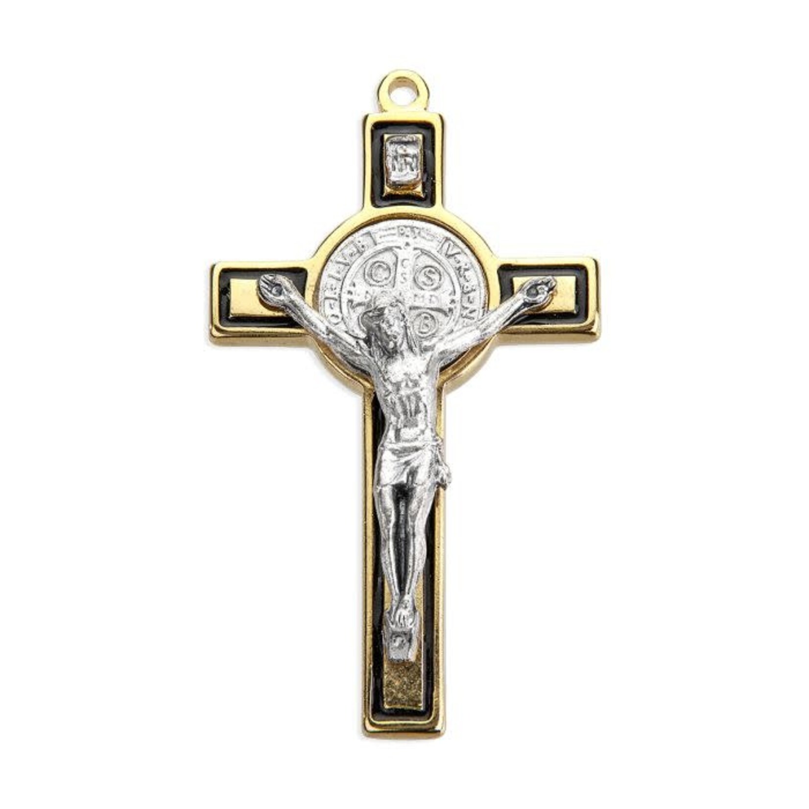 Gold and Silver St Benedict Crucifix Pendant