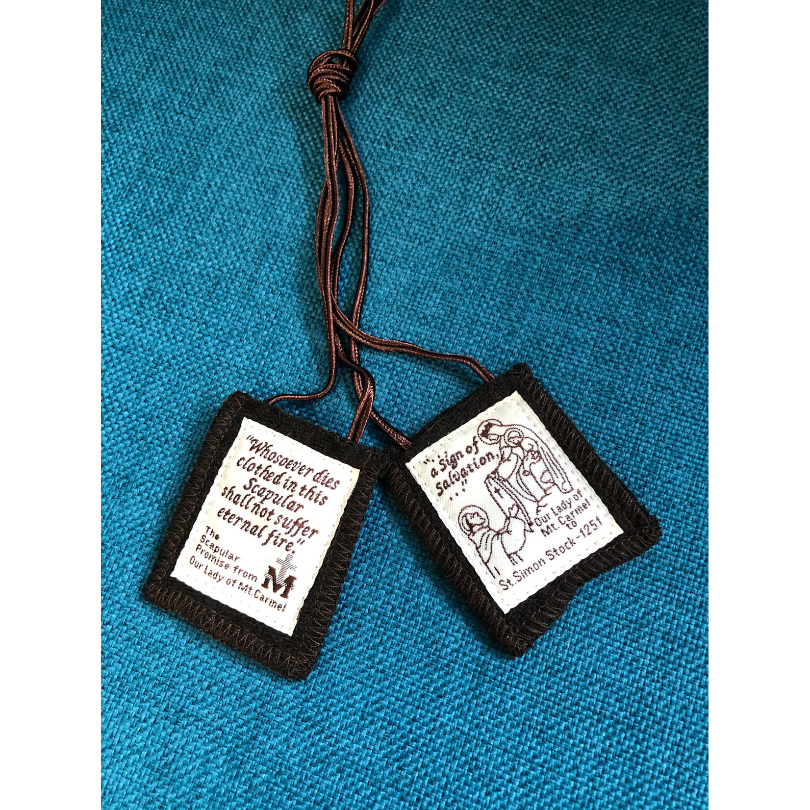 100% Wool Brown Scapular with Investiture Prayers