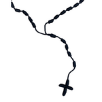 Hand Woven Cord Rosary Black