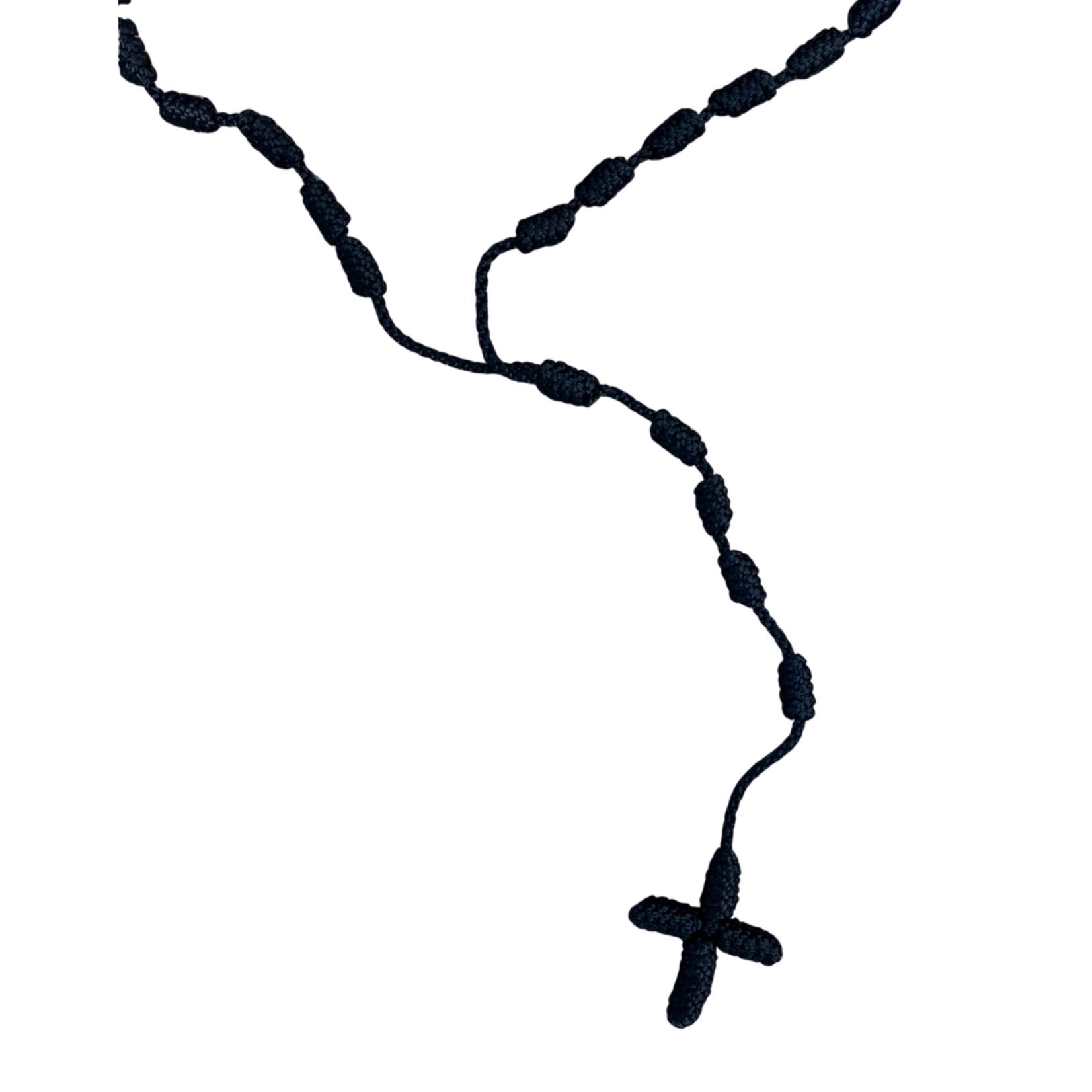 Hand Woven Cord Rosary Black