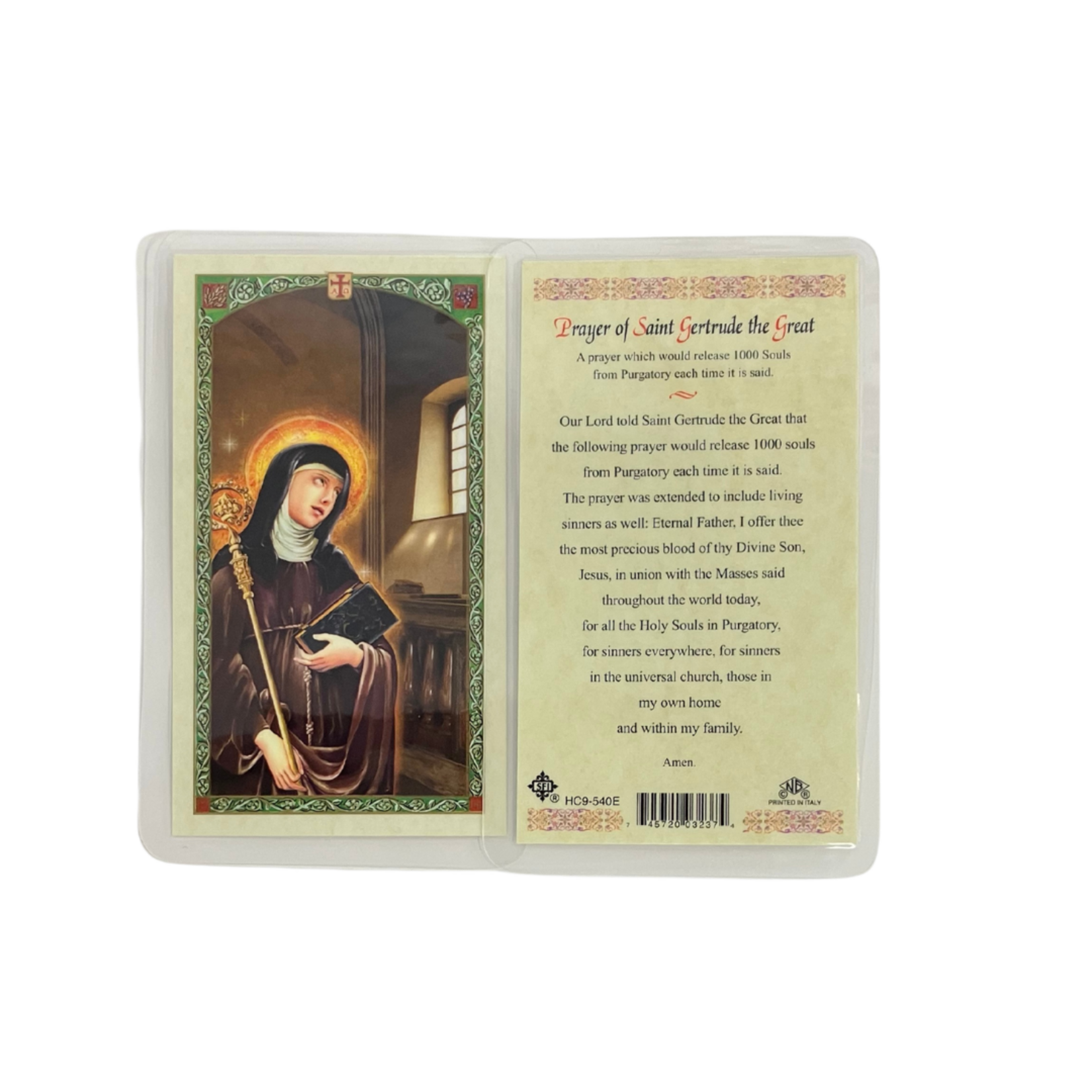Prayer Card of St Gertrude the Great