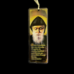 San Charbel Laminated Bookmark Spanish