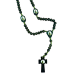 St Jude Green Wood Bead Rosary