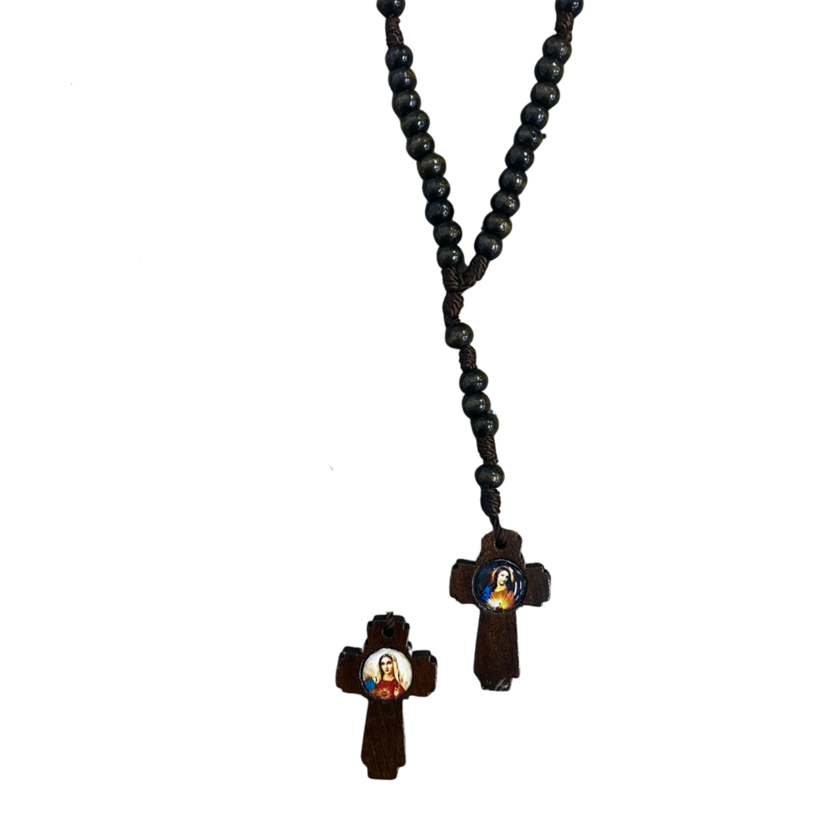 Small Wood Rosary Two Sided