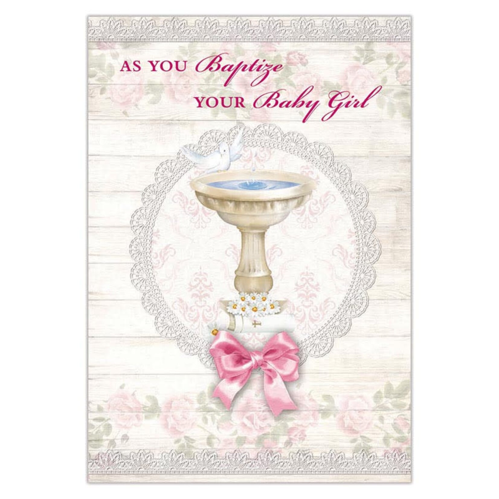Greeting Card Baptism Baby Girl