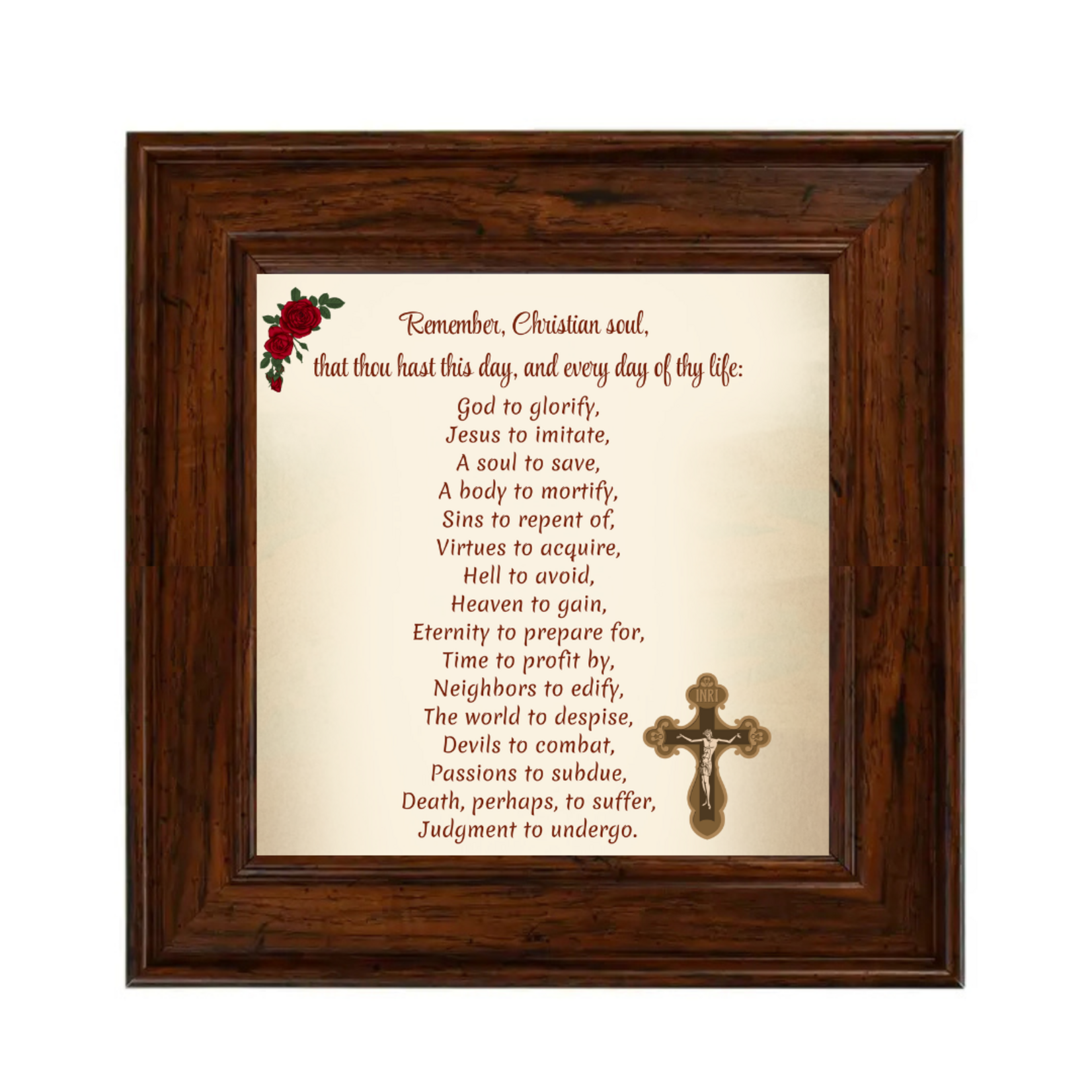 Remember Christian Soul Prayer Walnut Frame