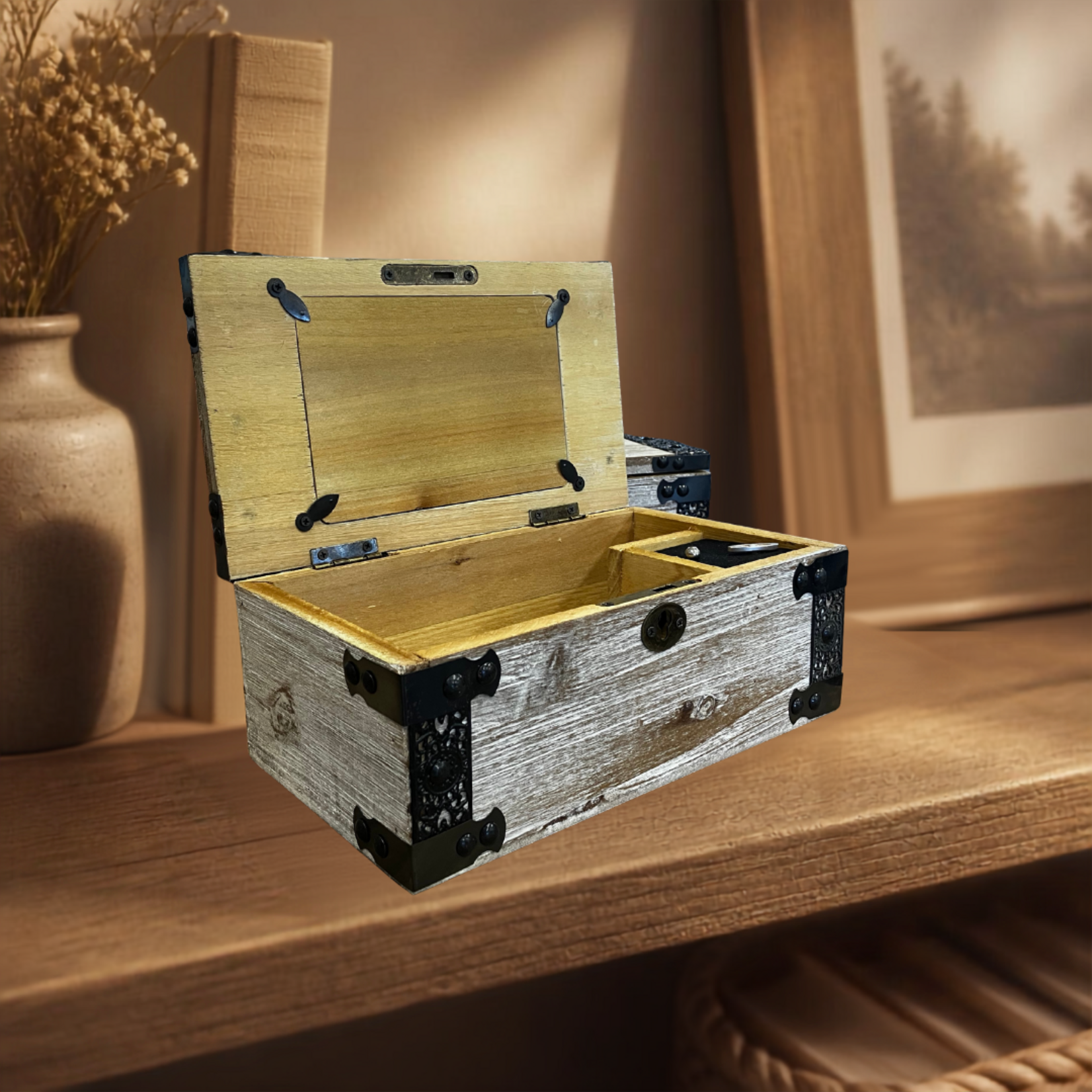 Vintage Treasure Chest with Key