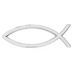 Silver Ichthus Fish Auto Emblem