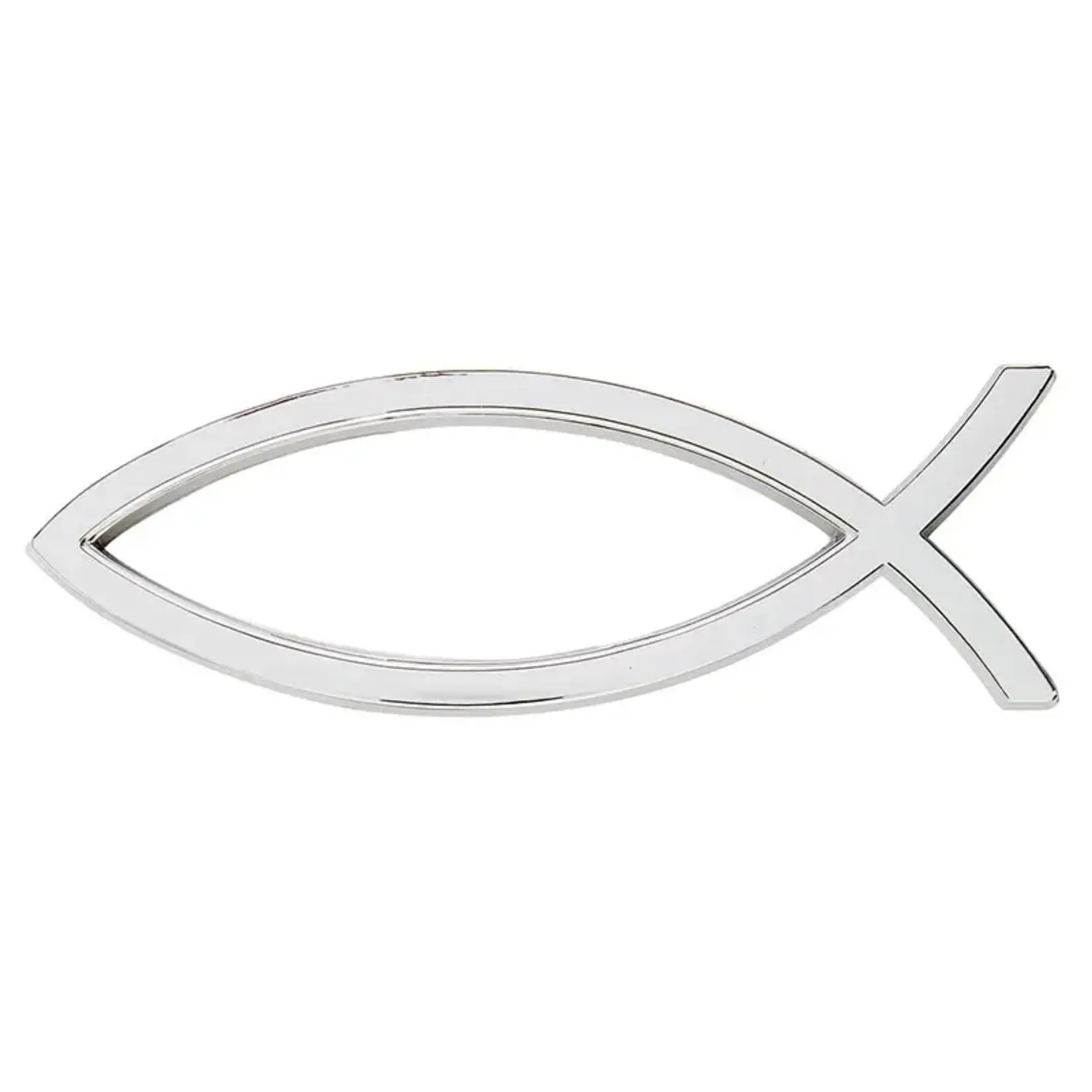 Silver Ichthus Fish Auto Emblem