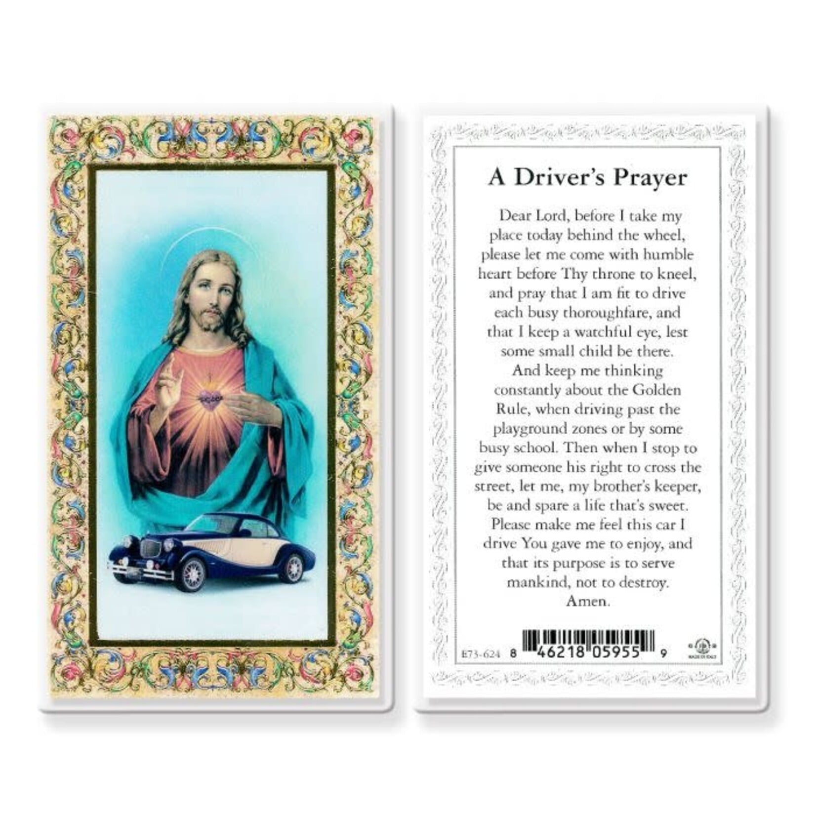 Driver's Prayer Sacred Heart of Jesus Prayer Card