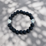 Memento Mori Lava Bead Stretch Bracelet