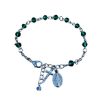 Emerald Faceted Crystal Bead Rosary Bracelet