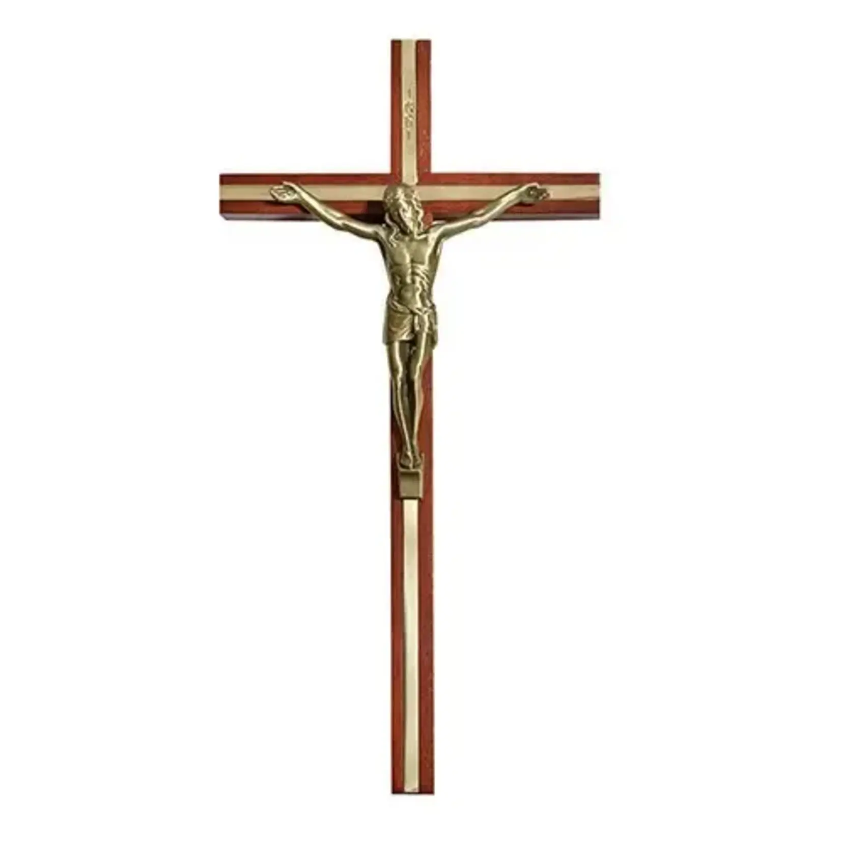 Wood Wall Maple Crucifix with Gold Inlay
