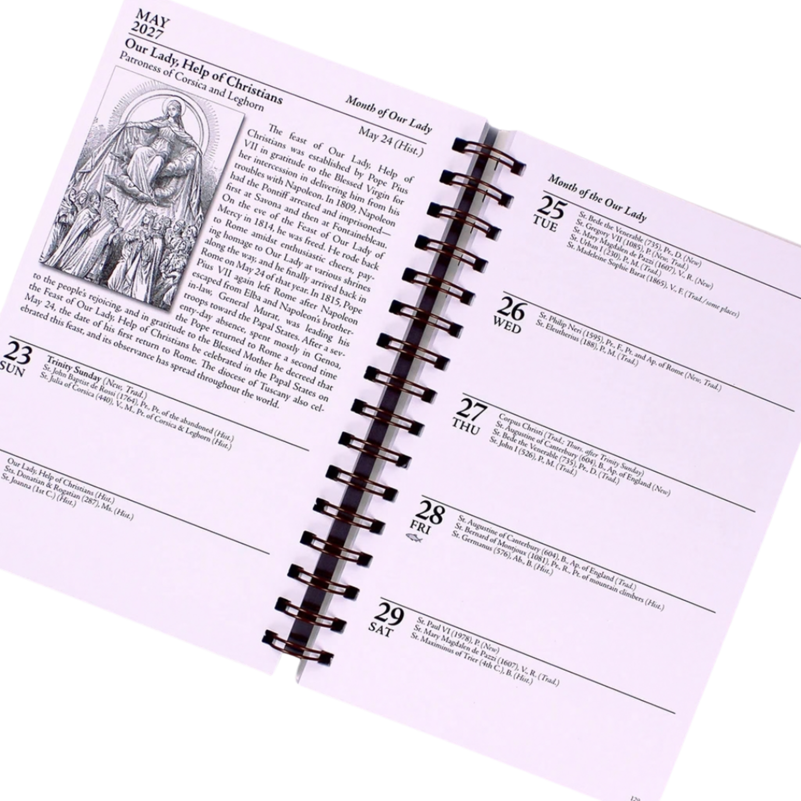 2027 Saints Calendar and Monthly Planner