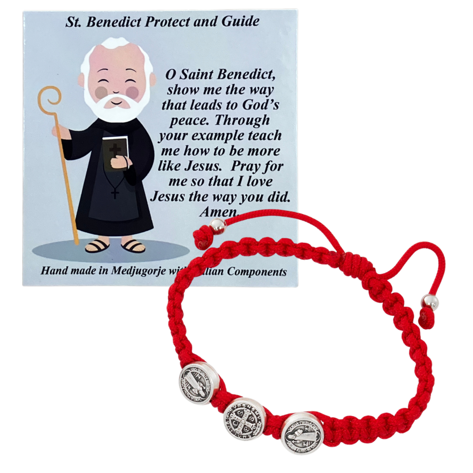 Kids Red St Benedict Bracelet