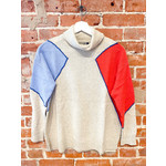 Zaket + Plover Blue/Red Block Sleeve Sweater