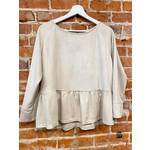 209wst38 Gathered Tiered Suede Blouse