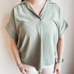 Ivy Jane Notched Collar Popover Top