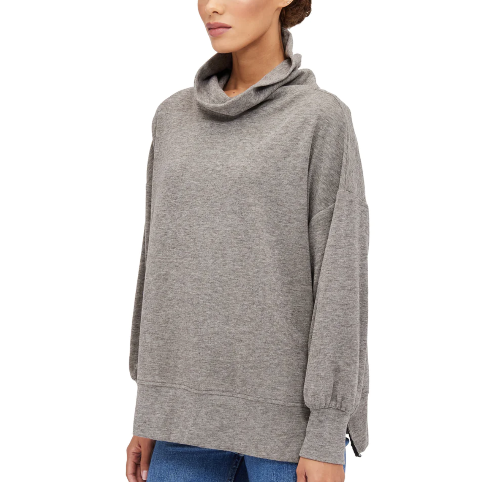 Funnel Neck Zipper Top - The Fashion of Ruston