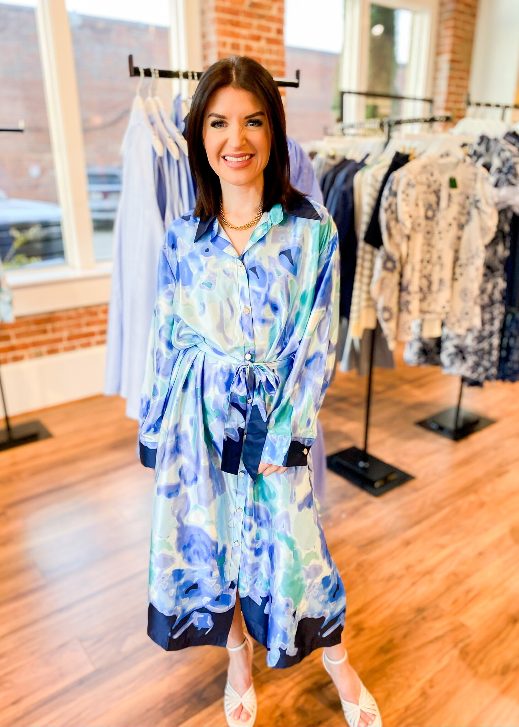 Beulahstyle Watercolor Belted Maxi