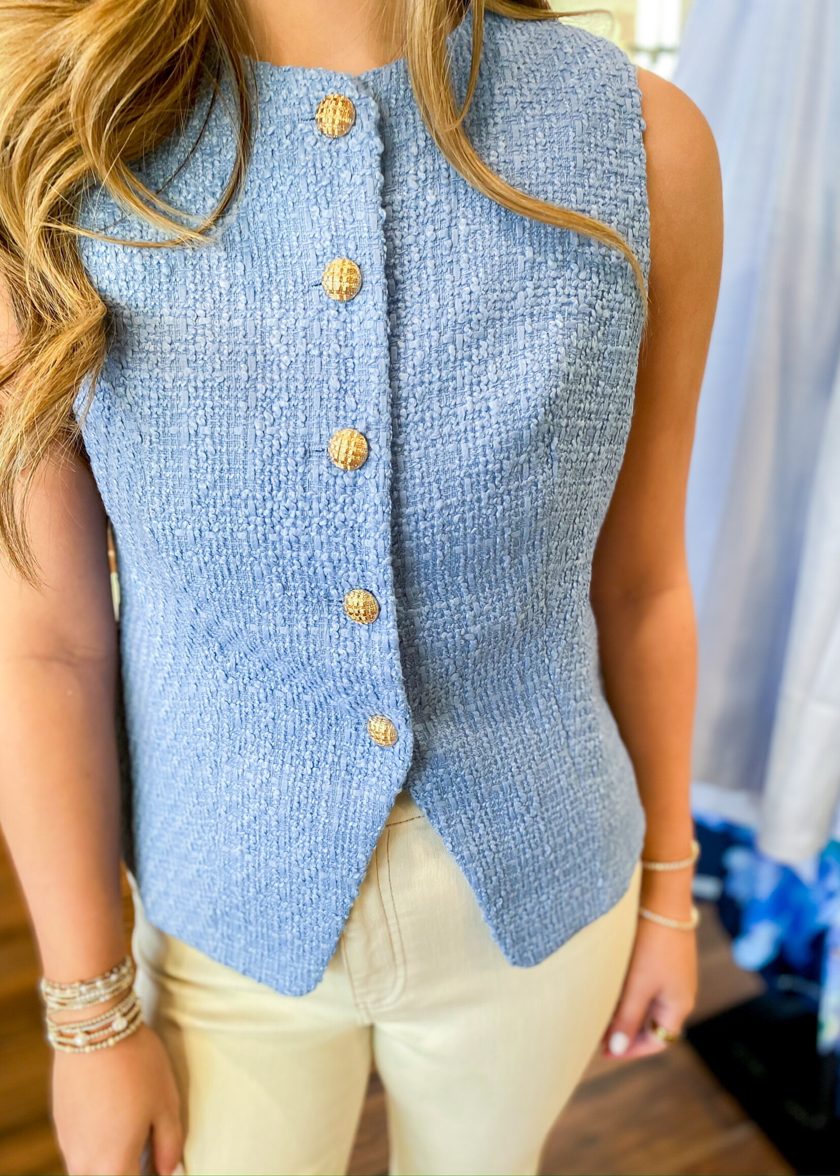 Current Air Textured Button Down Vest
