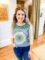 Current Air Round Neck Combo Sweater
