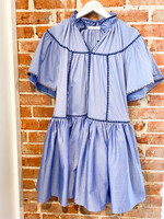Karlie Contrast Trim Tier Dress