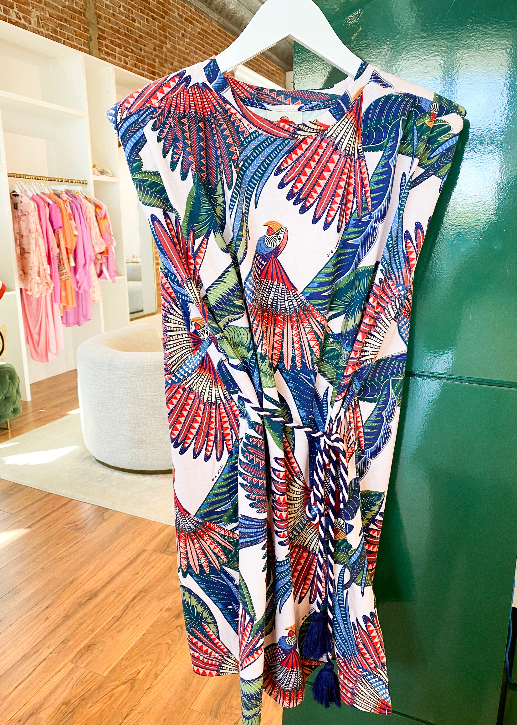 Farm Rio Macaw Flight Mini T-Shirt Dress