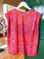 Farm Rio Paisley Scarf T-Shirt Blouse