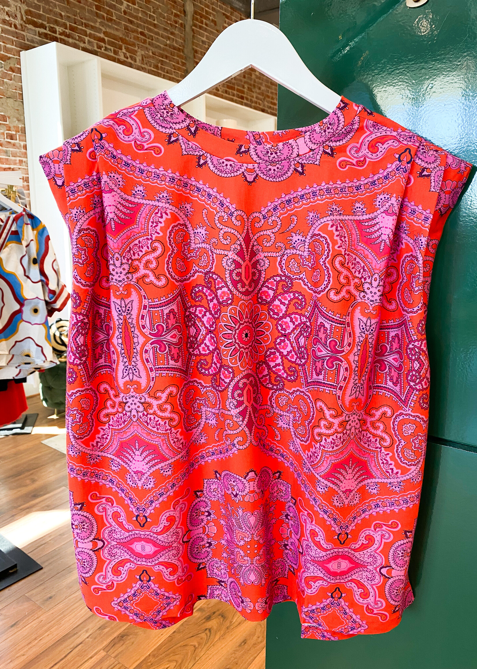 Farm Rio Paisley Scarf T-Shirt Blouse