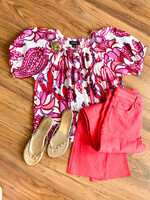 Karen Kane, Inc. Short Sleeve Peasant Top