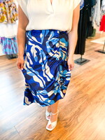 Nic + Zoe Aqua Surf Side Ruche Skirt