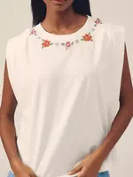 Farm Rio Cross Stitch Flowers T-Shirt
