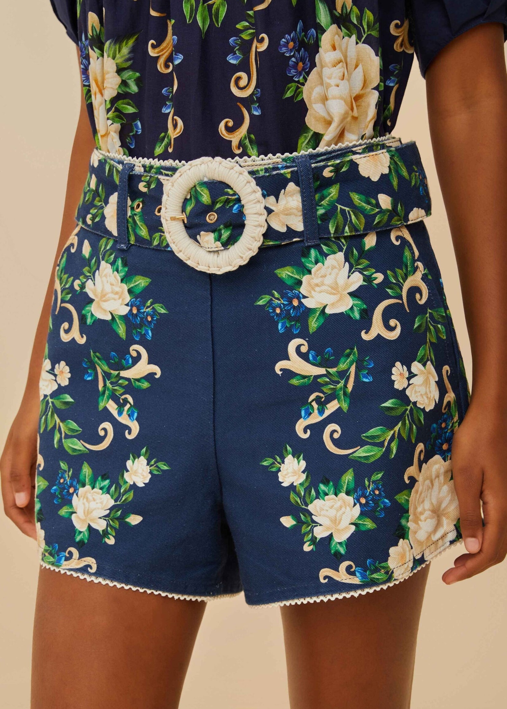 Farm Rio Flower Tapestry Shorts