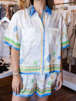 Current Air Ocean Print S/S Blouse