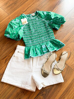 The Fashion Floral Print Smocked Top