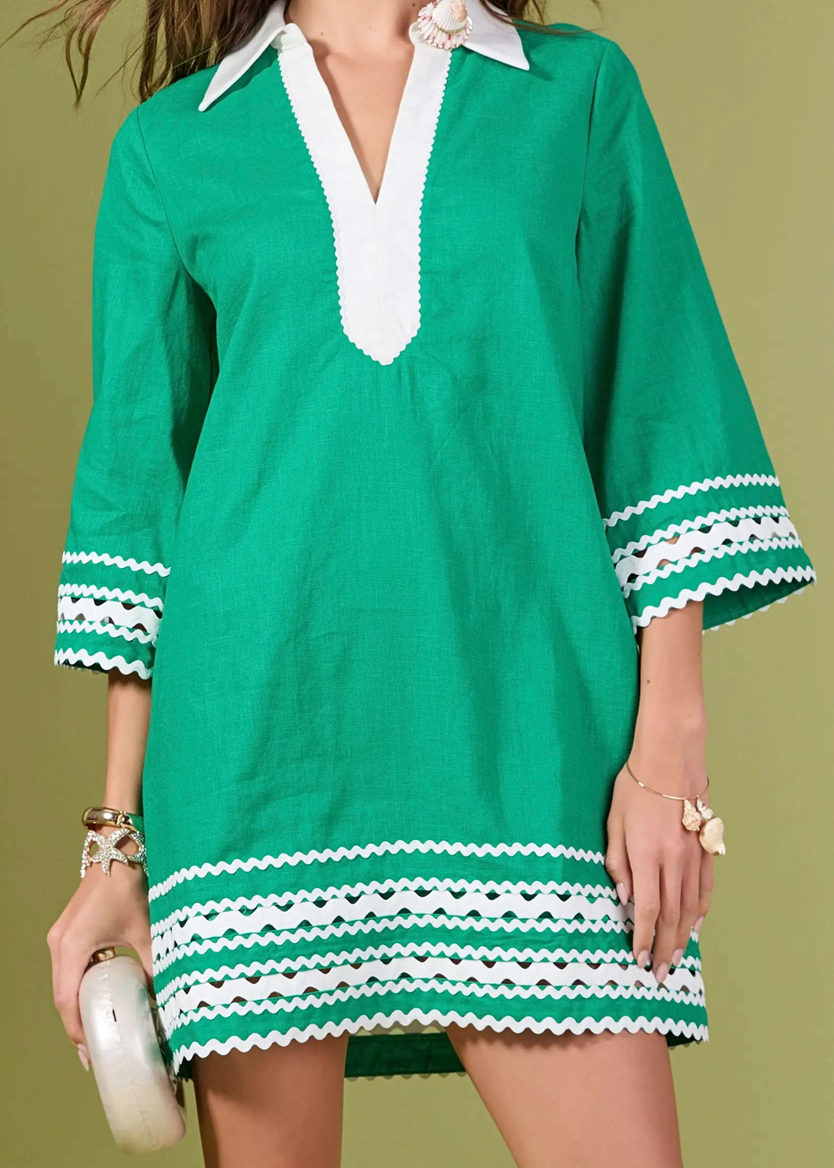 Color Block Short Sleeve Mini Dress