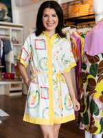 Strut & Bolt Printed Shirt Mini Dress