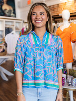 Jade High Neck Puff Sleeve Top