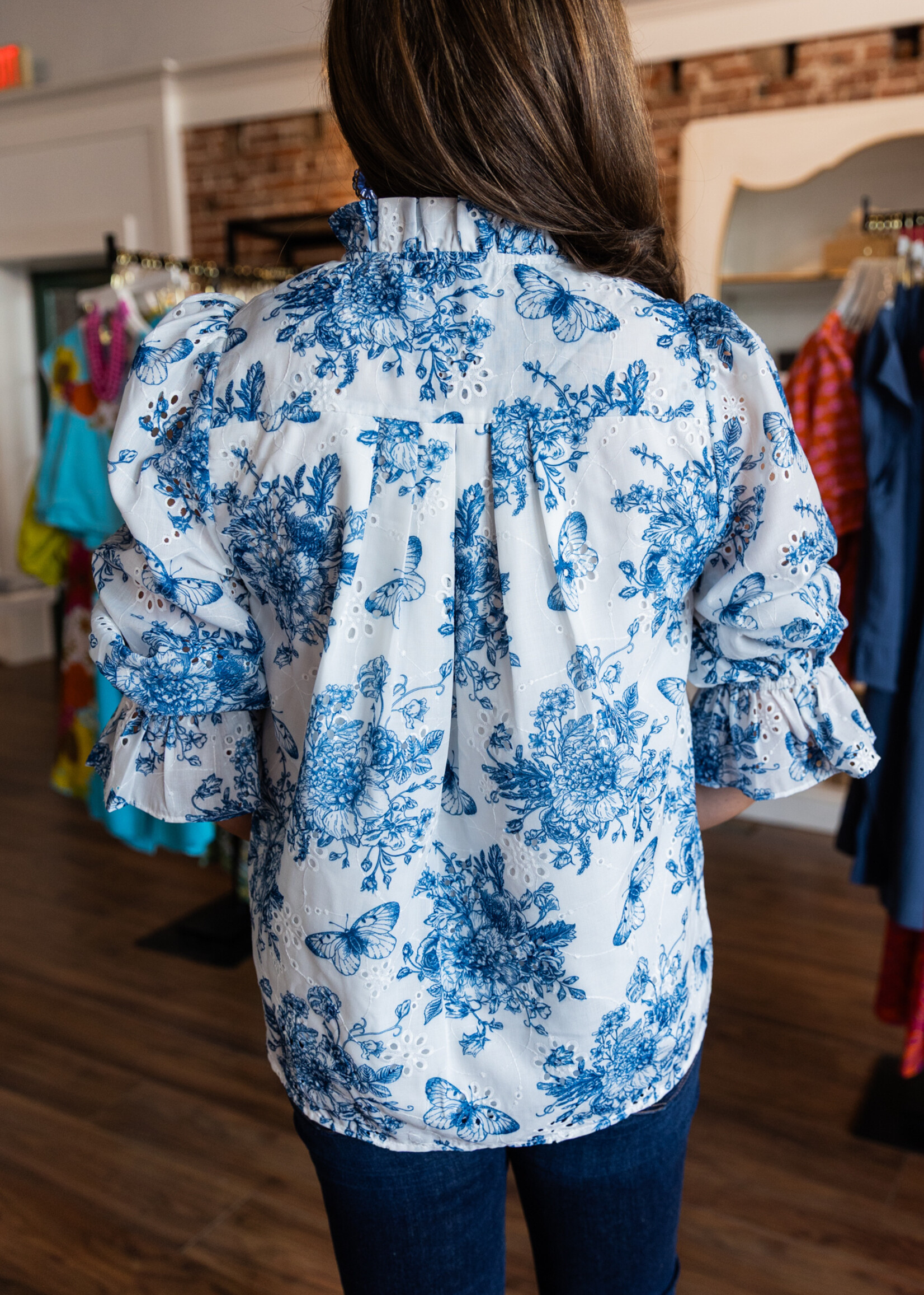 Joy Joy Eyelet Ruffles Shirt