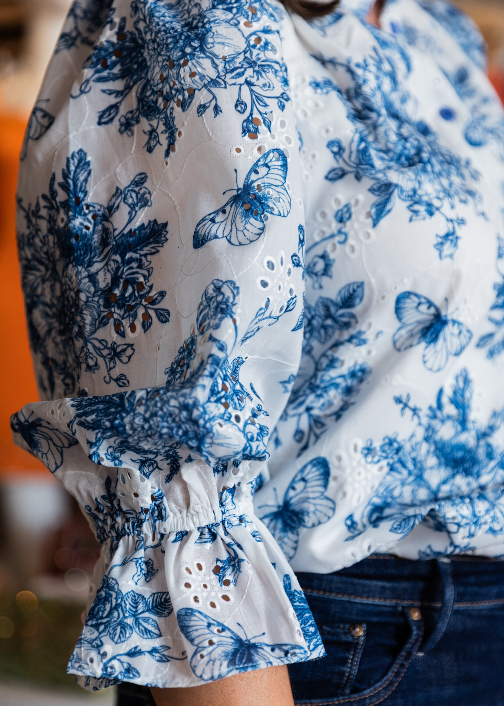Joy Joy Eyelet Ruffles Shirt