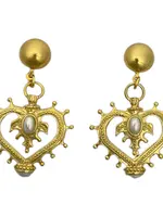 The Sage Vintage Statement Pearly Heart Earrings