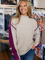 Karen Kane, Inc. Colorblock Mock Neck Sweater