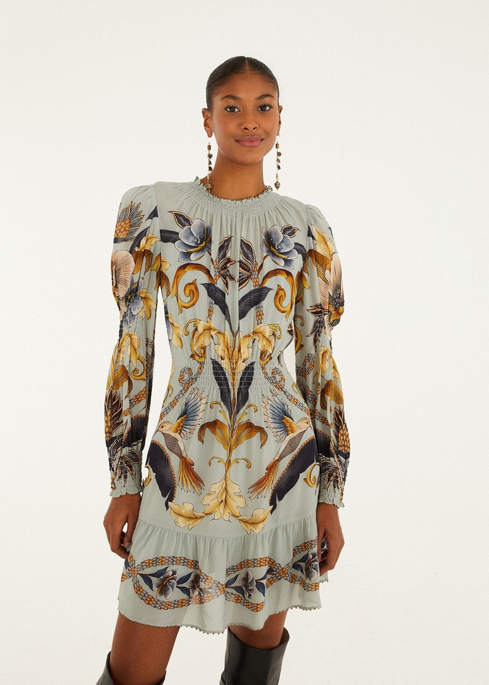 Farm Rio Snake Garden Mini Dress