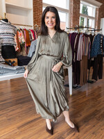 Current Air L/S Pleated Midi Dress