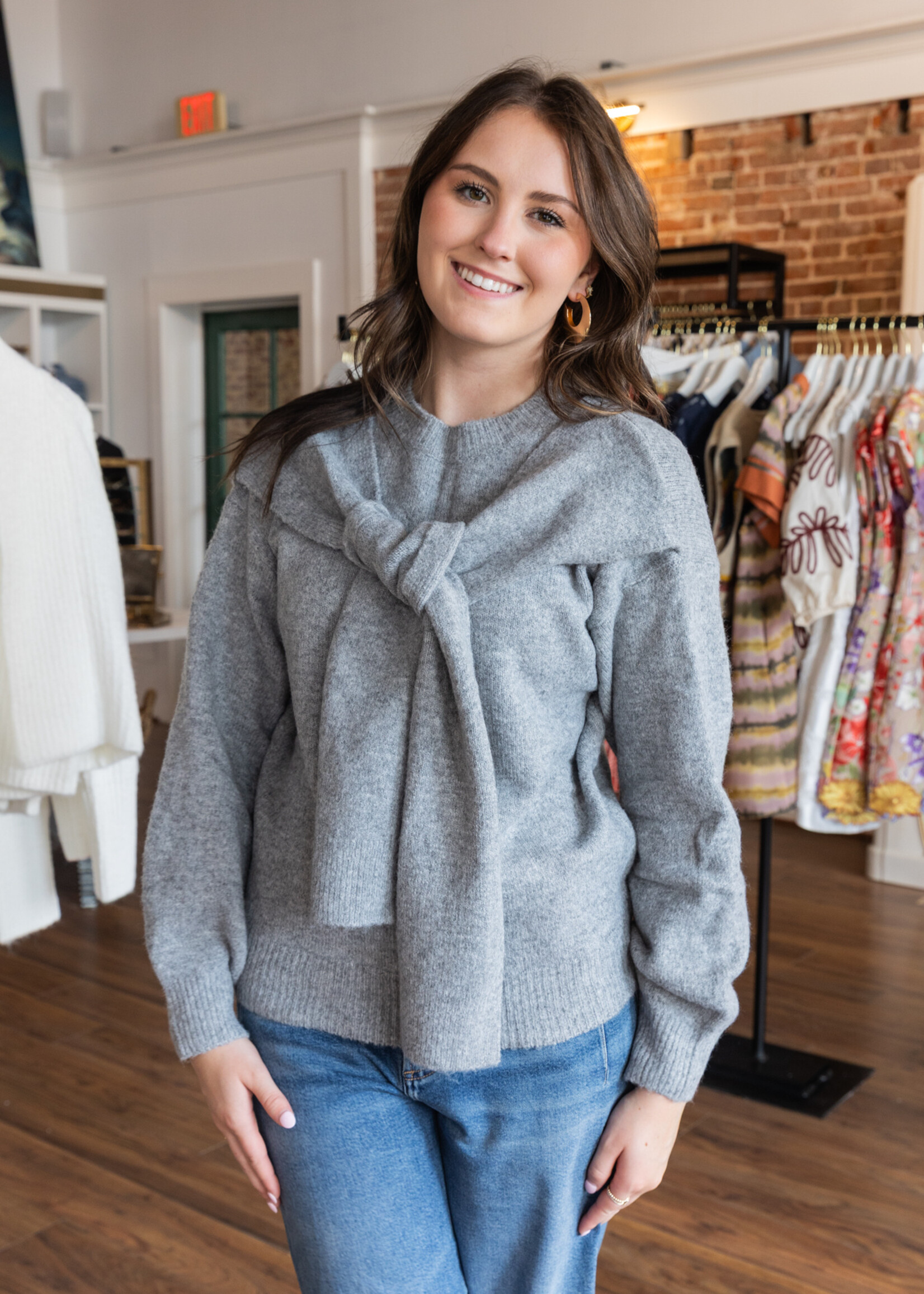 The Fashion Pullover Sweater W/Shoulder Ties